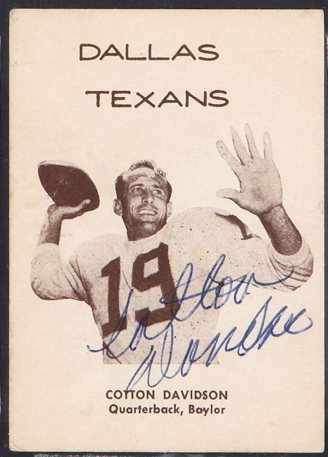 1960 7-Eleven Dallas Texans 05 Cotton Davidson